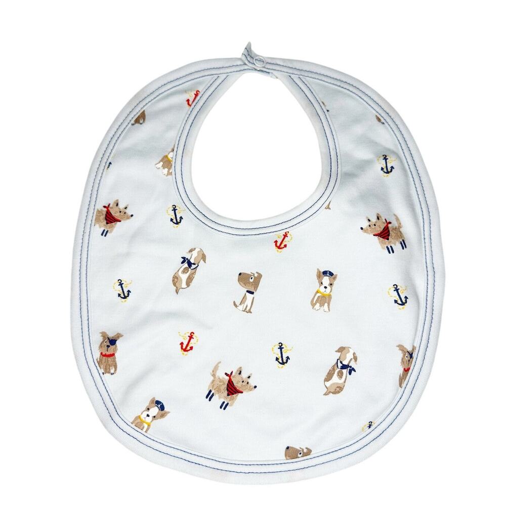 Kissy Kissy Dogs and Anchors Print Bib